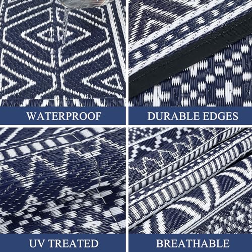 GarveeLife Outdoor Plastic Straw Rug 9x12 Waterproof UV Resistant Patio Rug Lightweight Floor Mat for Camping, Picnic, Bac...