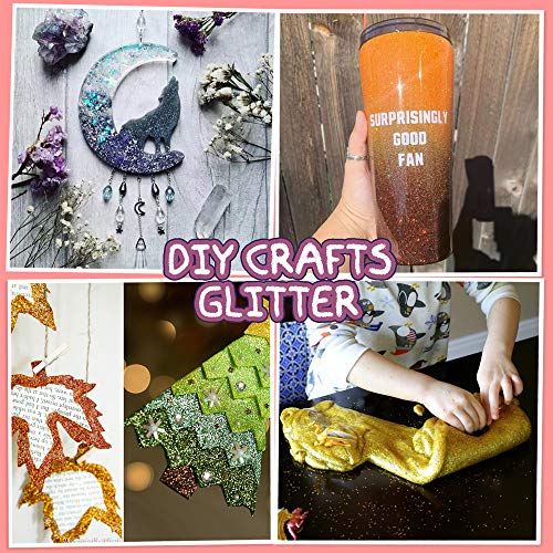 Extra Fine Glitter, Set of 24 Colors Nail Arts Face Hair Eye Lip Gloss Makeup Glitter, Slime,Tumbler and Epoxy Resin Craft...