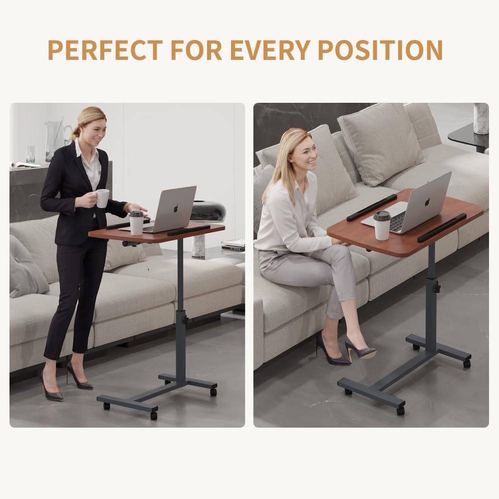 Furist Overbed Bedside Table with Wheels, Medical Hospital Bed Table, Computer Stand for Bed Side, Rolling Tray for Hospital and Home Use