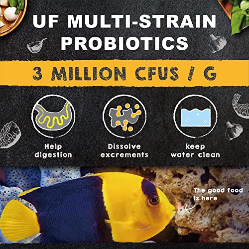 Ultra Fresh Marine Fish Food, 75% Sword Prawns + Squids, Natural Protein, Color Enhancement, for Small Saltwater Fish, Mar...
