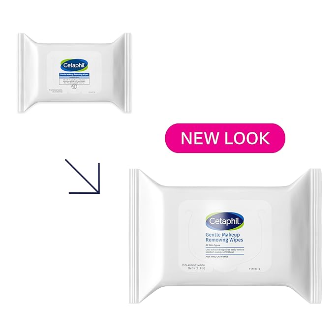 Cetaphil Gentle Makeup Removing Face Wipes, Daily Cleansing Facial Towelettes Gently Remove Makeup, Fragrance and Alcohol Free, 25 Count (Pack of 12)