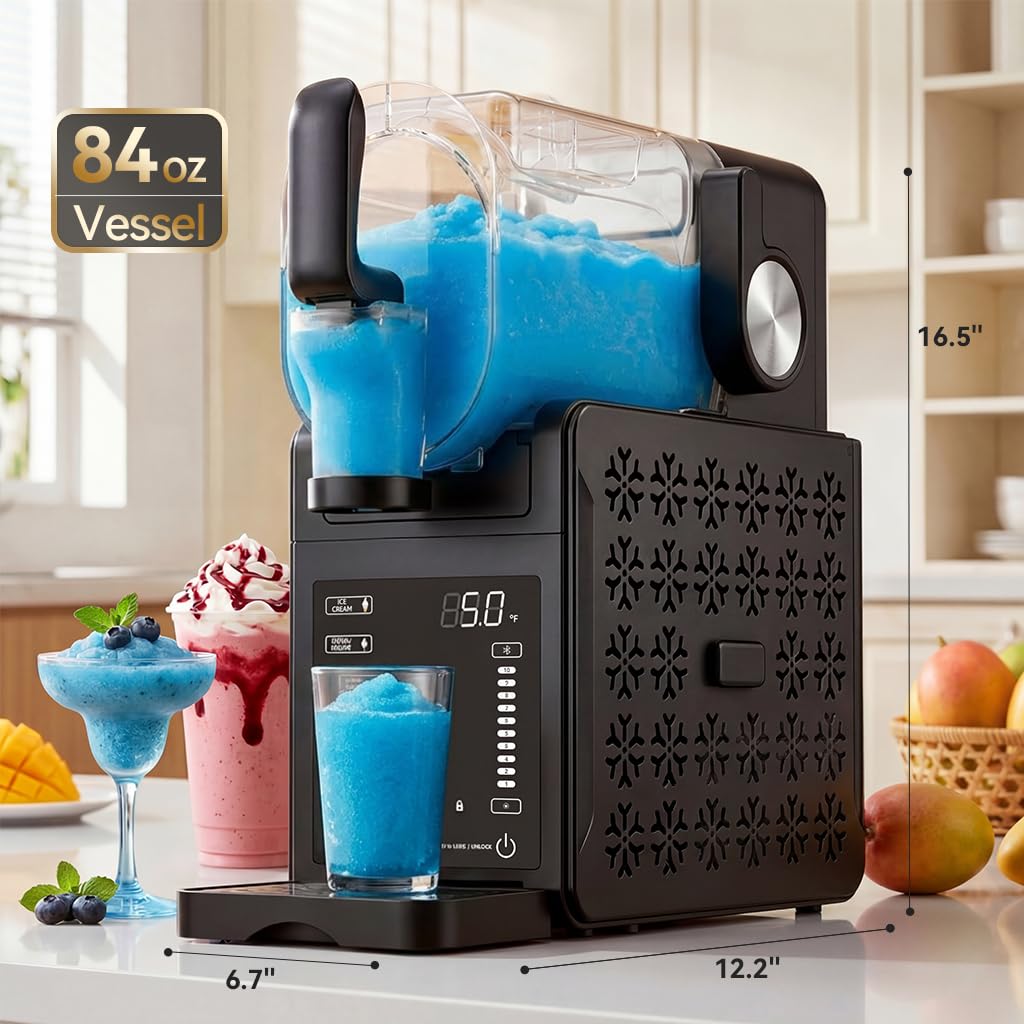 QIDO 84oz Commercial Slushie Machine 5 presets Frozen Drink Maker, Digital Temp Control,No Ice Needed Quiet Operation&Self-Cleaning,Perfect for margaritas, Smoothies, Bars, Cafes, and Parties