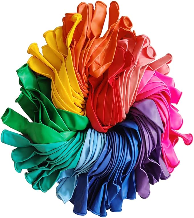 Runch 100pcs Latex Balloons, 12inch Multicolor to Celebrate Latex Balloons, Premium Thick Balloons for Birthday/Party/Chri...
