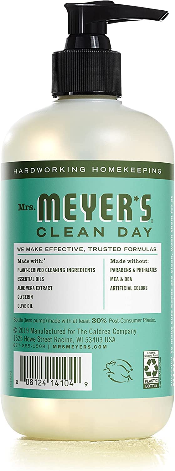 MRS. MEYER'S CLEAN DAY Basil Hand Soap and Refill Variety Pack, 12.5 oz & 33 oz. (Pack of 2)