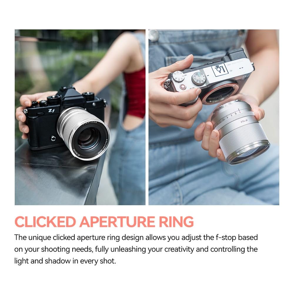 TTArtisan AF 75mm F2 Auto Focus Lens Full Frame Compatible with Sony E-Mount Mirrorless Cameras A7 A7II A7III A7R A7RII A7RIII A7RIV A7S A7SII A7SIII A9 A6400 A6000 A6600 (Z Mount)