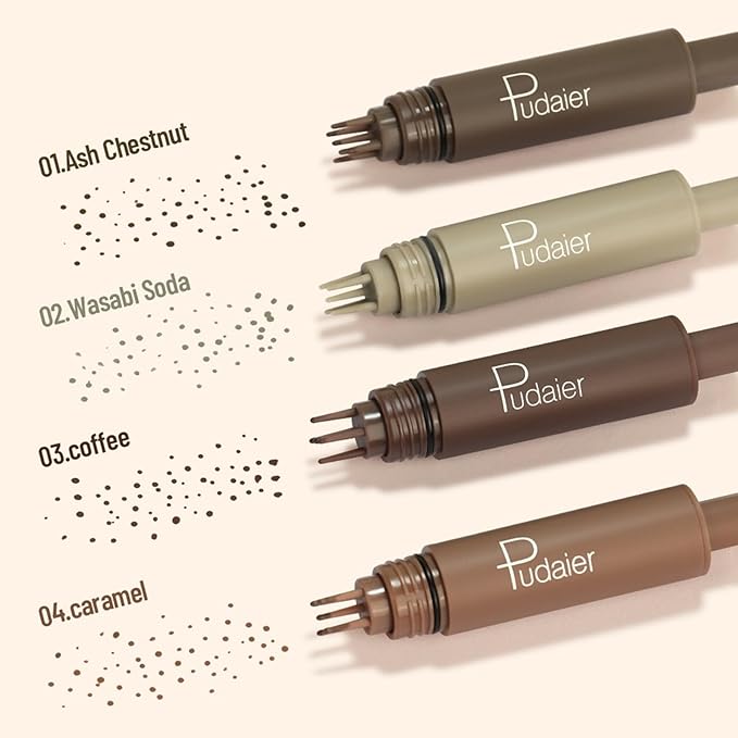Freckle Stamp,Faux Freckle Stamp,Quick Dry Fake Freckles Pen,Waterproof Long Lasting Natural Vivid Faux Freckles Pen,Get Sun-Kissed Stars Makeup in One Press,5-Dot Design,03.Coffee.