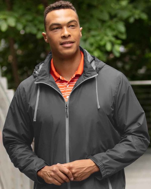Vantage Apparel Men's Collegiate Premium Lightweight Packable Hooded Wind Jacket, Lsu Tigers, Dark Gray, Medium