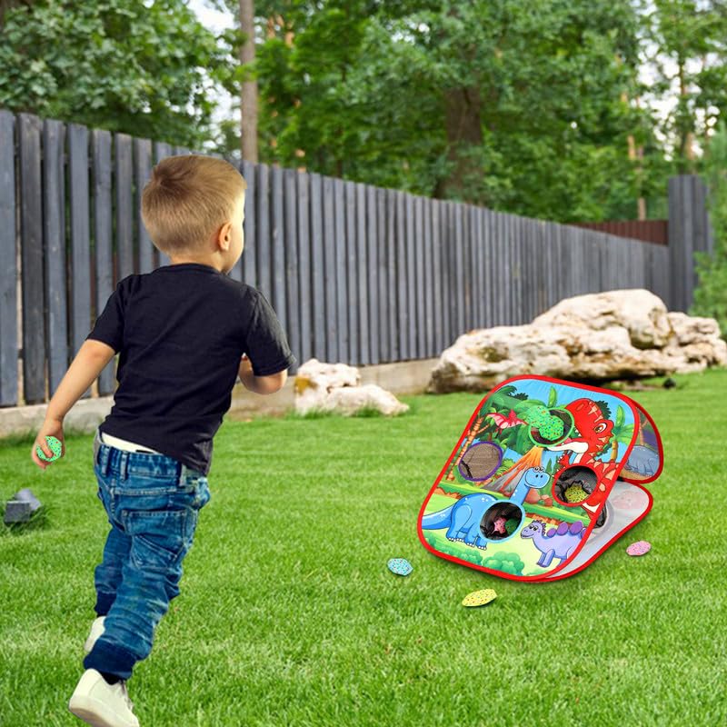 Bean Bag Toss Game for Kids/Double-Sided Foldable Cornhole Board/Backyard Beach Yard Outdoor Toys for Kid Ages 4-8/5-Second Setup/Party Supplies for Kids