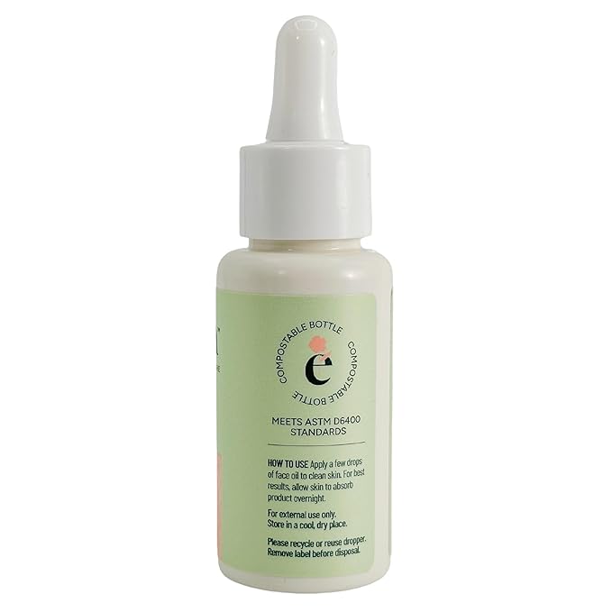 Acne Fighting Face Oil, Moisturizing Facial Oil with Tea Tree Oil, Treats Breakouts and Soothes Skin, Vegan, Cruelty-free, Compostable Bottle