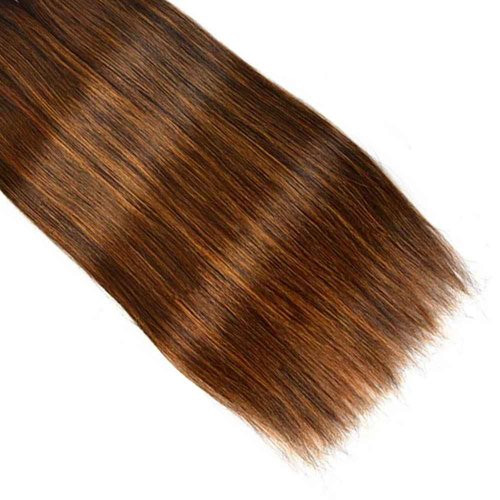 Giginger Straight Human Hair Bundles 20 22 24 Inch Brazilian Chocolate Brown Highlight P4/30 Straight Bundles Human Hair 100% Unprocessed Raw Quick Weave Hair for Black Women