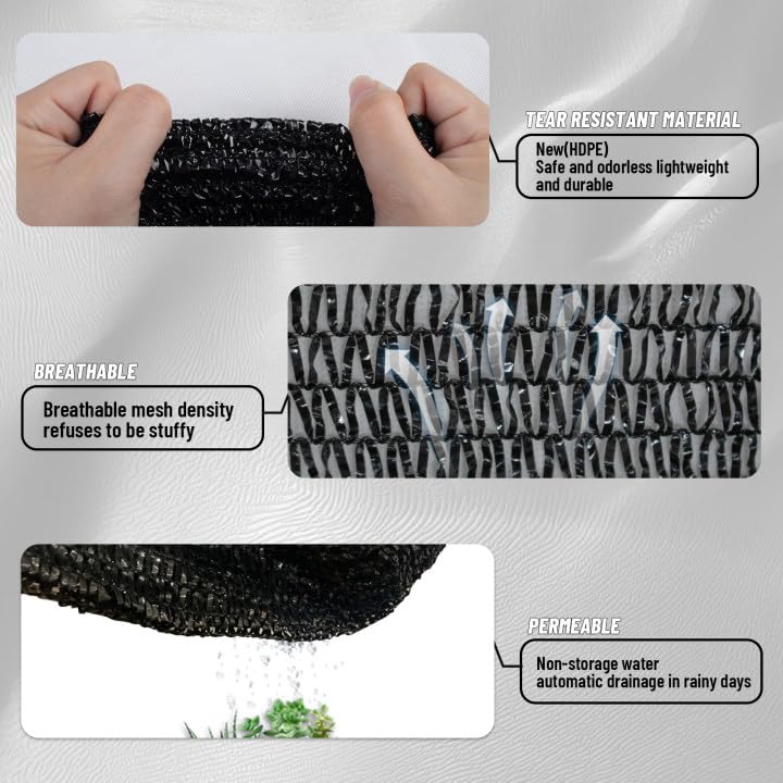 Cool Area 55% Sun Shade Cloth Mesh Tarp with Grommets for Plant Cover 6.5x10ft Patio Canopy Garden Pergola Greenhouse Car ...