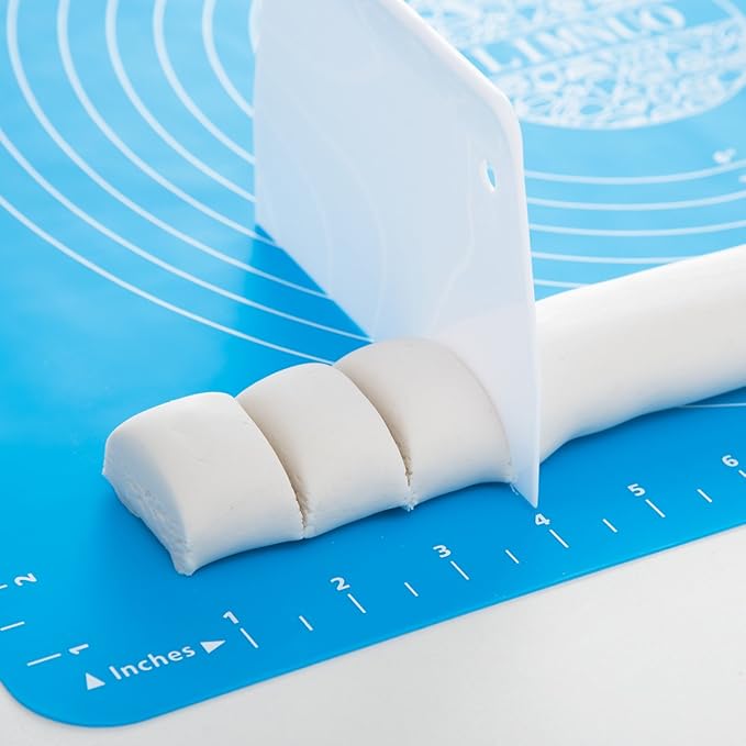 LIMNUO Silicone Baking Mat, Extra Thick Large Non Stick Pastry Mat Sheet for Dough Pie Crust Rolling Mats (Blue, XL-18''(W)*25''(L))
