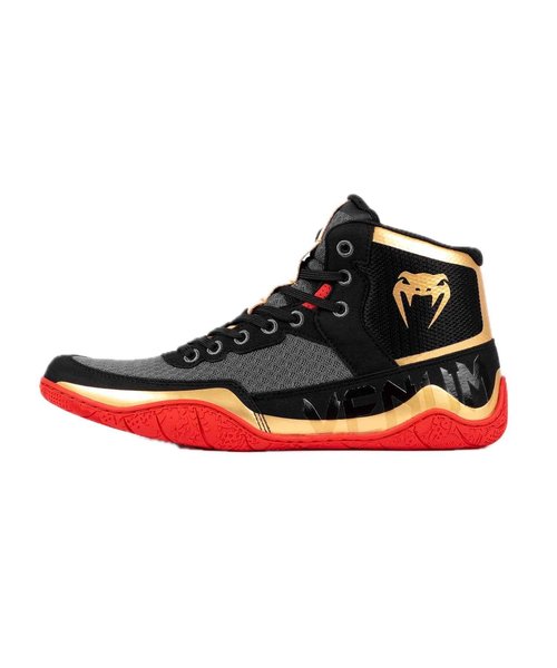 Venum Men's Women's Wrestling Boxing Elite Shoe - Black/Gold/Red