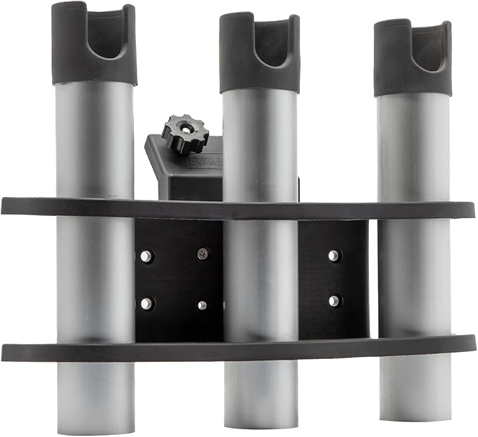 Extreme Max 3005.5606 3-Rod Holder for 45° Lund Sport Track Systems, Black