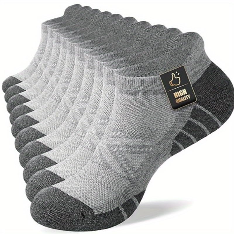 Short Socks for Men, Breathable and Comfortable, Suitable for Outdoor Sports Matching,US Size 6-10 (10 Pairs)