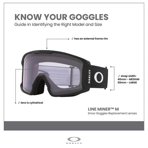 Oakley Line Miner Medium Prizm Clear REPLACEMENT LENSES AOO7070ILS Ski Goggles For Men For Women + Bundle Microfiber Pouch