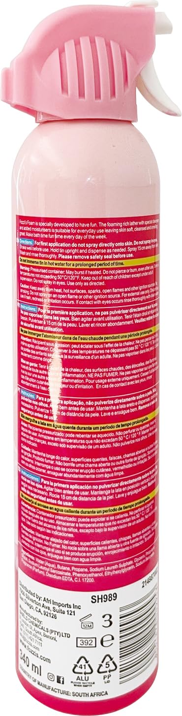 FOZZI'S Bath Soap Foam Aerosol for Kids Perfectly Pink,Good Clean Fun, (11.04 Fl Oz,Pack of 3)