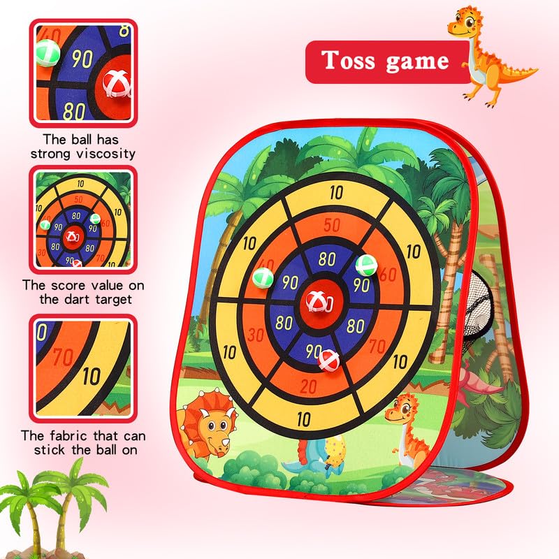 Bean Bag Toss Game for Kids/Double-Sided Foldable Cornhole Board/Backyard Beach Yard Outdoor Toys for Kid Ages 4-8/5-Second Setup/Party Supplies for Kids