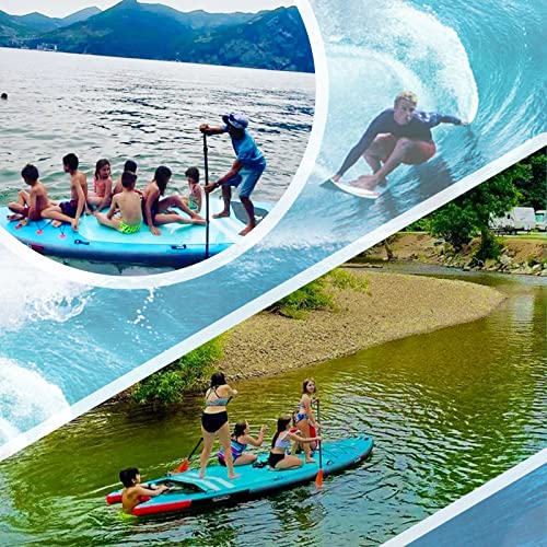 Freein 14’/15’/16’ Inflatable Team SUP, Extra Large Stand Up Paddle Board for Multi Person, Dual-action Hand Pump, Adjusta...