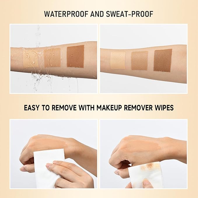 Leg Makeup Waterproof No Transfer, Leg Vein Cover up Makeup, Long-Lasting Body Concealer Makeup Lotion, Coverage for Vein, Scar, Tattoo for All Skin Tones (Fairest Glow)