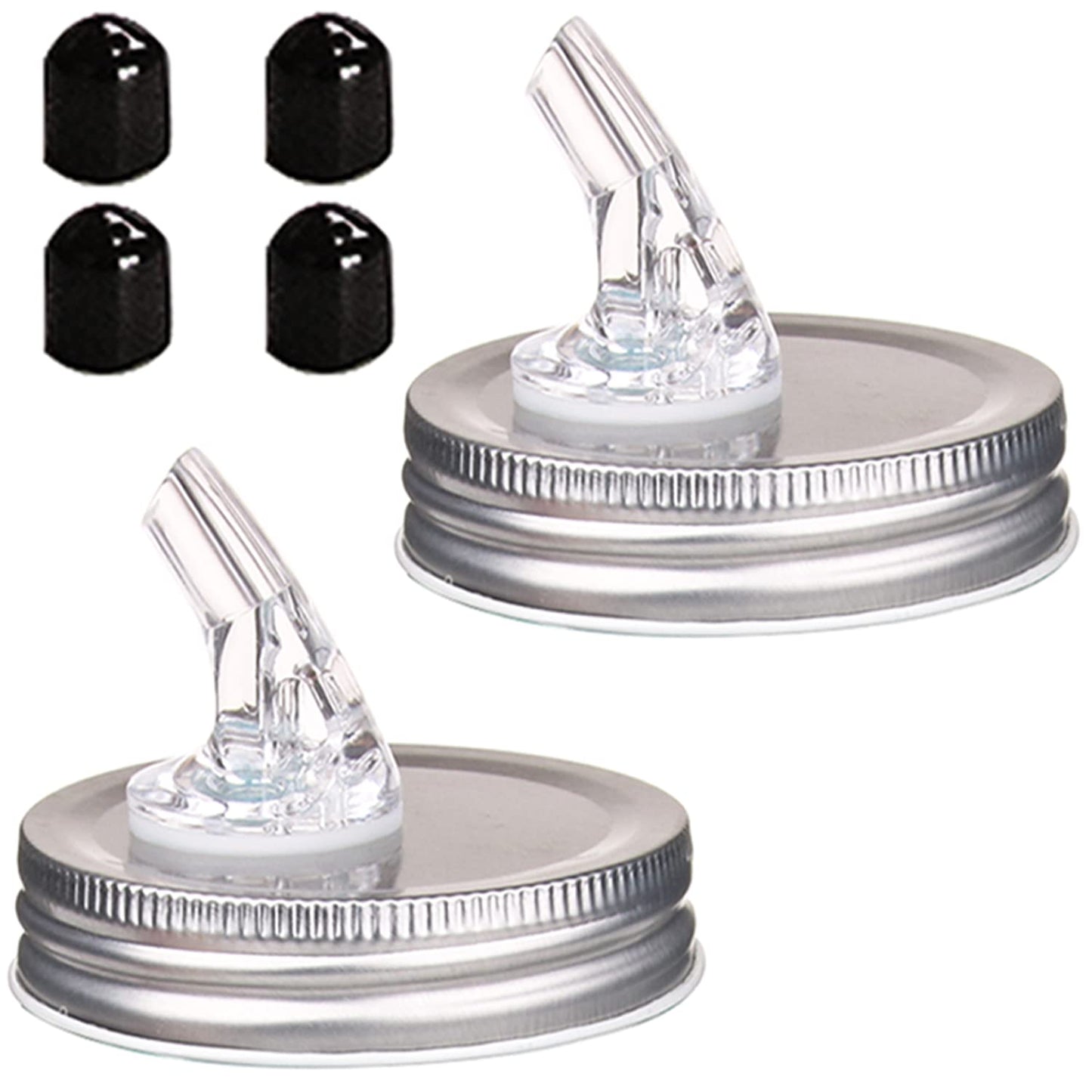 Mason Jar Pour Spouts. free flow Mason Jar Pour Spouts, mason jar for spout regular mouth size 70mm dispenser germination cover. Suitable for any liquid. LeakProof 2Pack + 4 Black Lid Caps (2 Pack