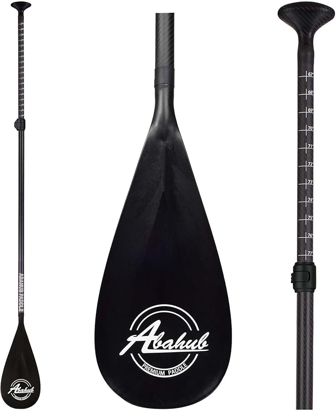 Abahub Carbon Fiber SUP Paddles, 1 x 3 Section Adjustable 67" - 86" Carbon Fiber Shaft, Lightweight Stand-up Paddle Oars f...