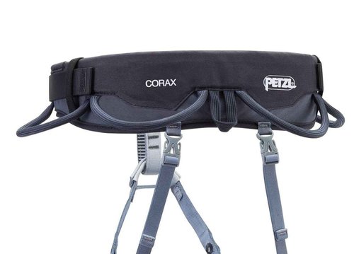 PETZL, Harness Corax Dark Gray S2, Comfortable and fully adjustable harness for gym and outdoor climbing