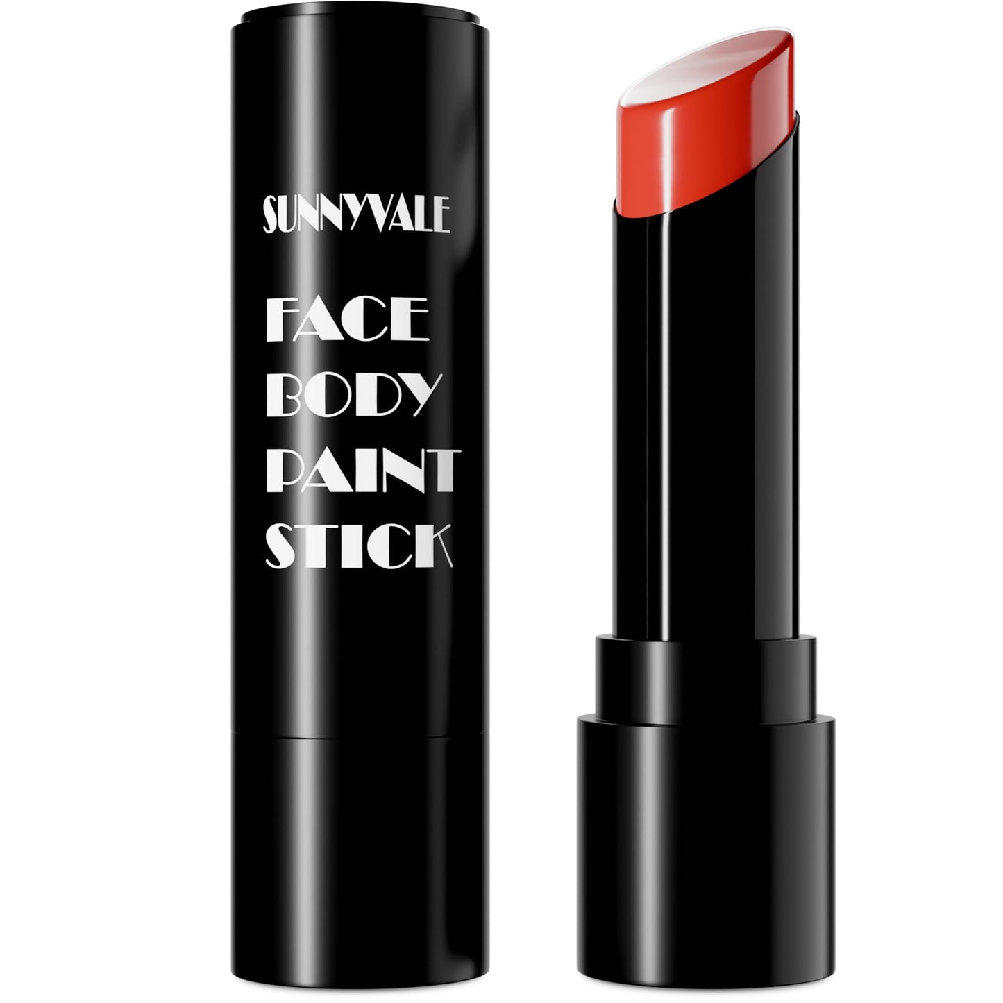SUNNYVALE Halloween Clown Red Face Body Paint Stick Cream, Sweatproof Eye Black for Adults Sports, Hypoallergenic Grease Foundat