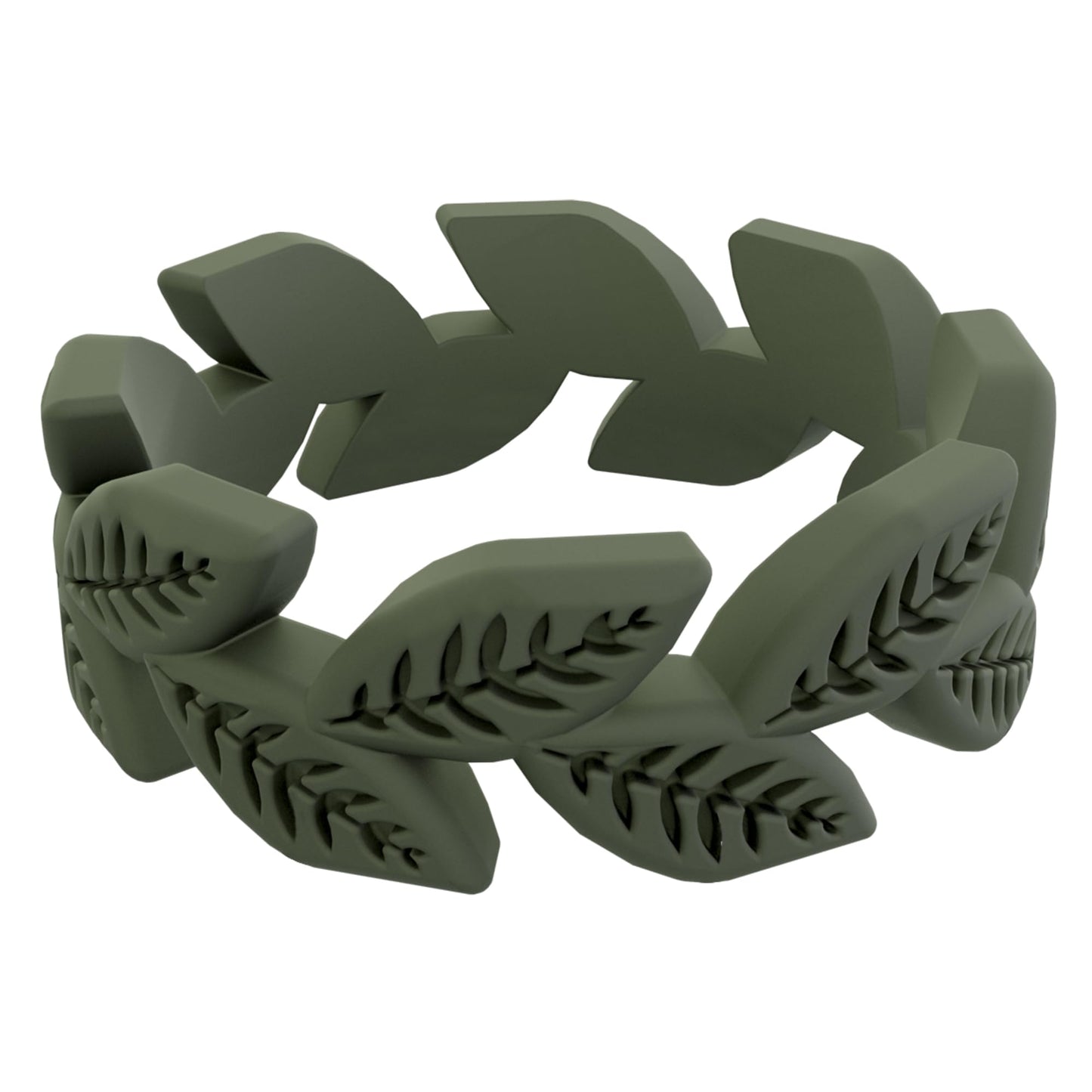 QALO Silicone Ring for Women, Sage Vine (Size 09) - Breathable & Durable Silicone Wedding Bands - Comfort FIt Silicone Wedding R