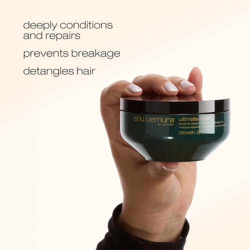 shu uemura art of hair ultimate reset extreme repair mask - formulated with japanese rice extract to reduce split ends and breakage, deeply conditions and nourishes very damaged hair, 6 fl oz