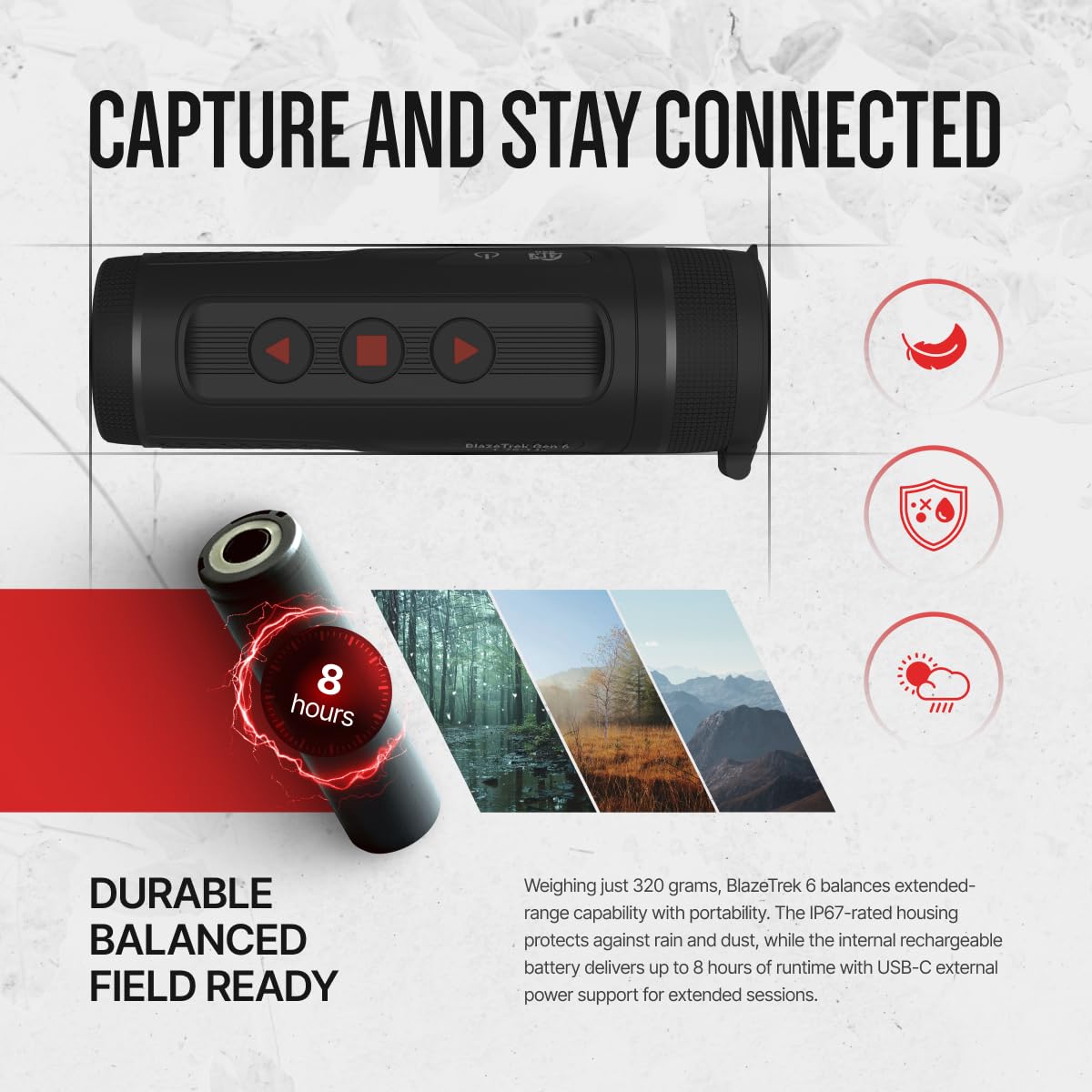 ATN BlazeSeeker - 207 6 Compact Thermal Monocular, 6th Gen 12µm Sensor, 256×192 Resolution, ≤20mK NETD