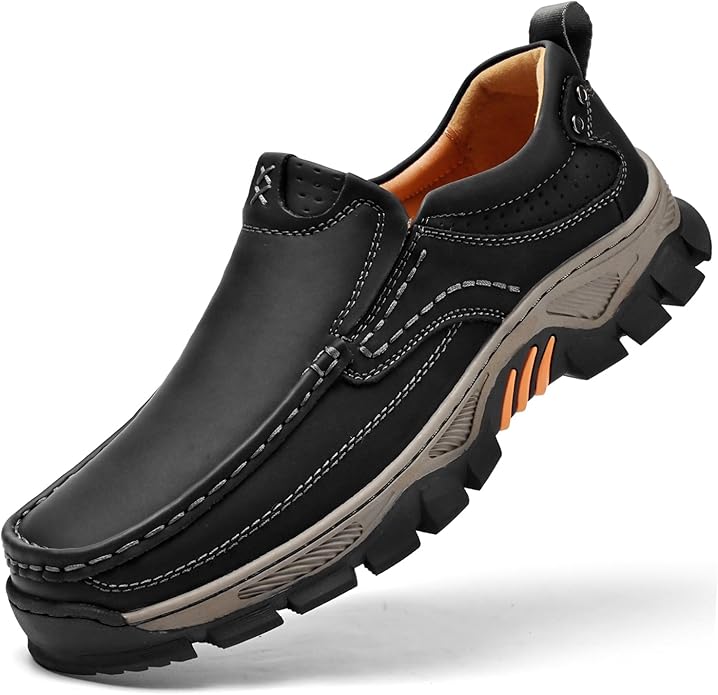 Vcmoon Men's Slip-On Loafers Comfortable Leather Casual Walking Shoes for Work Office Dress Outdoor