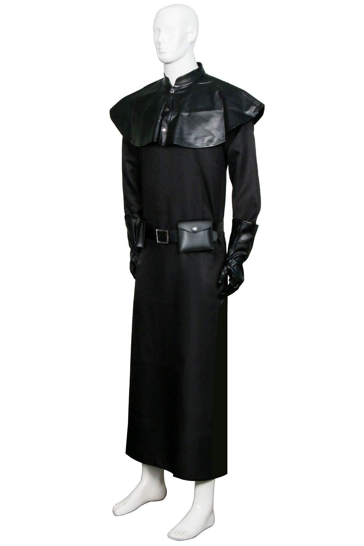 FirstCos Plague Doctor Costume for Adults Halloween Clothing Black Cloak Steampunk Fancy Dress Renaissance Priest Outift