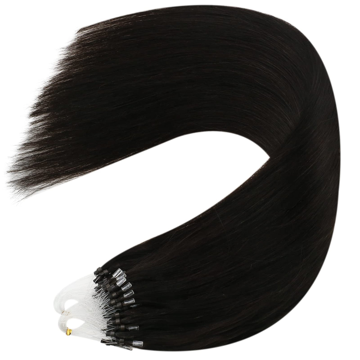 Easyouth Micro Hair Extensions Human Hair Brown Microlink Extensions Real Hair Dark Brown Micro Beads Hair Extensions Human Hair