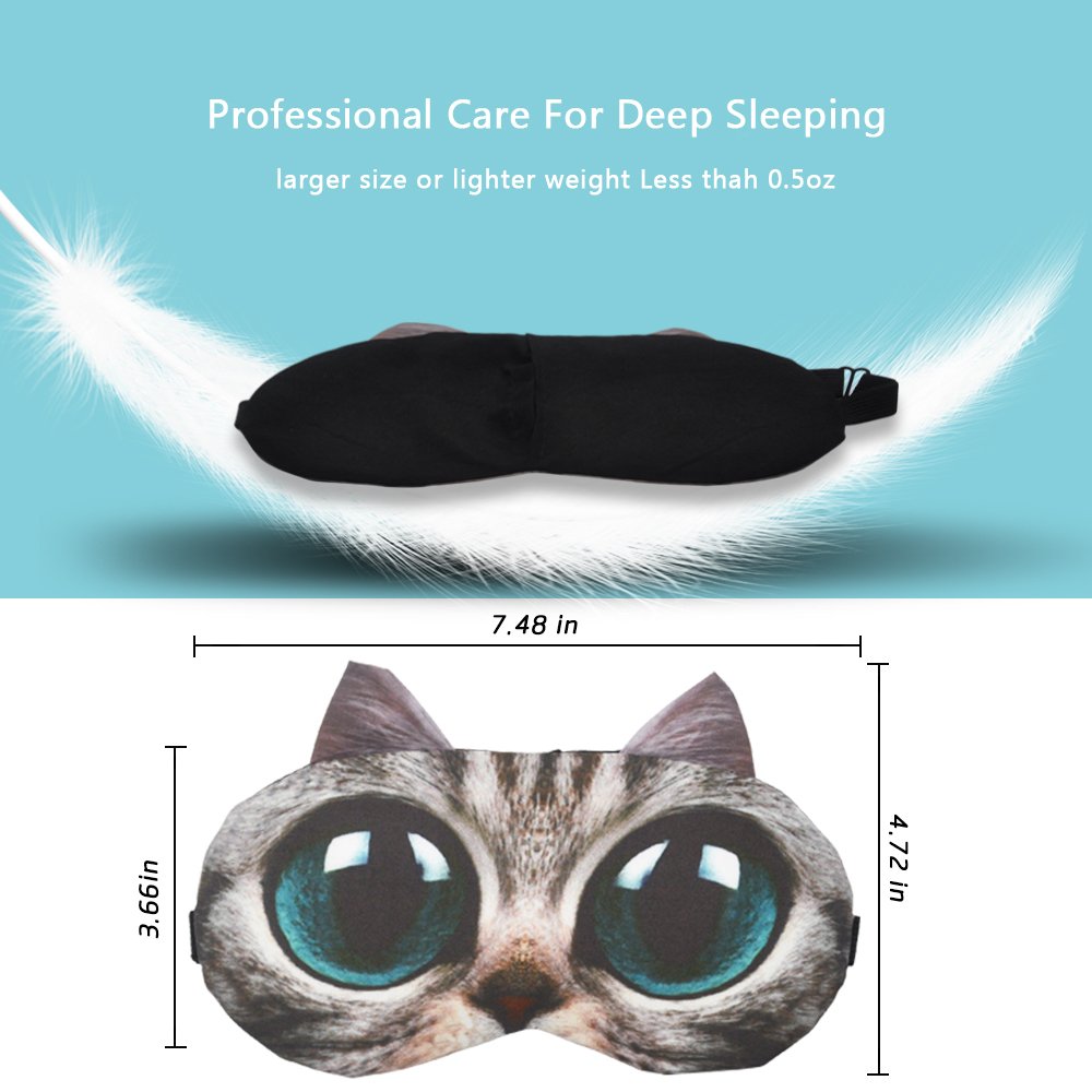 Tphon Sleep Mask for Adult Kids Boys Girls Funny Blindfolds Soft Cute Animal Sleeping Masks with Adjustable Strap for Travel Naps Shift Works Games