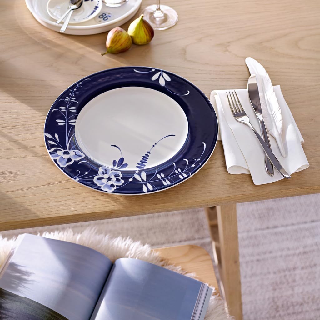 Villeroy & Boch Old Luxembourg Brindille Buffet Plate, 11.75 in, Premium Porcelain, White/Blue