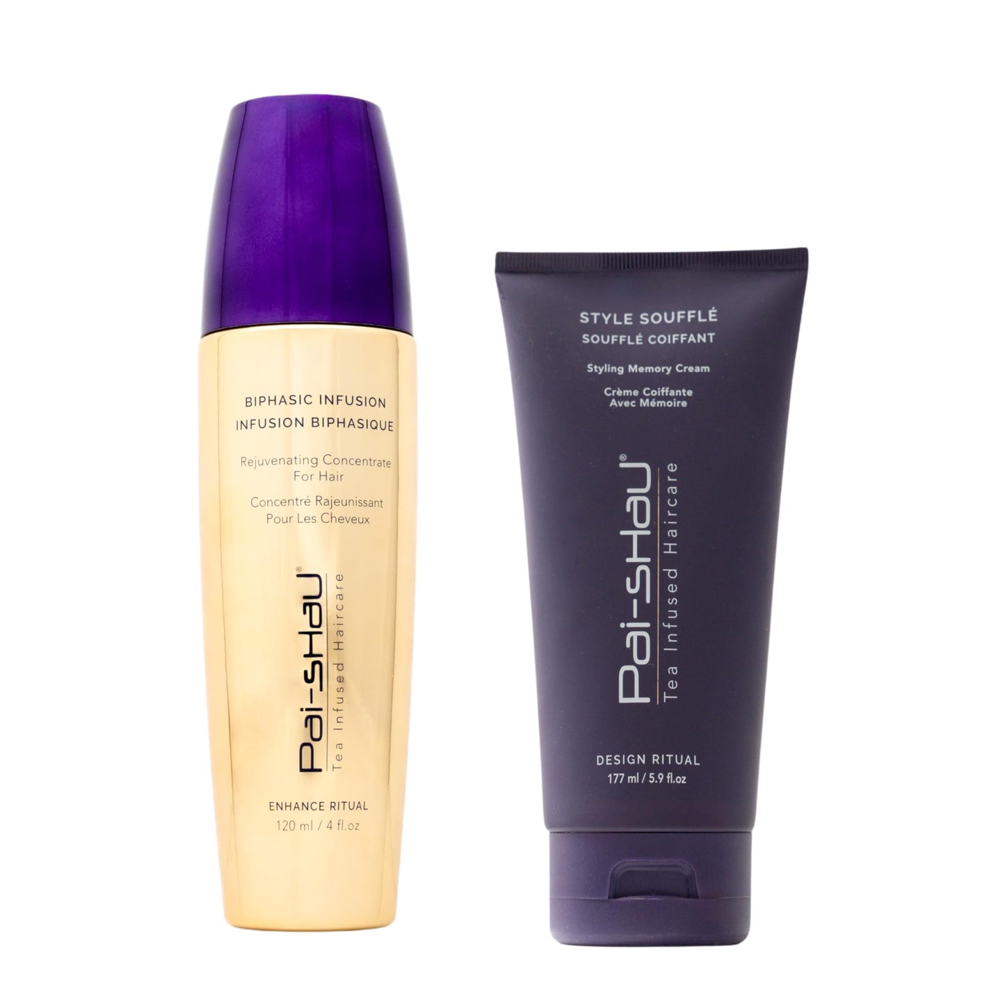 Pai-Shau Biphasic Infusion & Style Souffl   Set - Oil-Free Hair Rejuvenating Serum - Provides Shine, Thermal, and Environmental