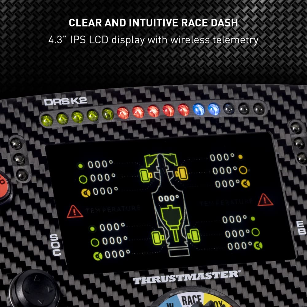 Thrustmaster Ferrari SF1000 Edition Formula Wheel Add-On, Carbon Fiber Faceplate, Built-In IPS LCD Display, 25 Action Buttons, Magnetic Paddle Shifters, Compatible with PS5, Xbox Series X|S & PC