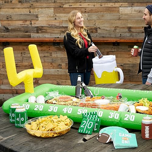 TrueZoo Football Field Inflatable Cooler for Parties, Drink Cooler, Party Supplies, Pool Party Decorations, 52"x 28", Set ...