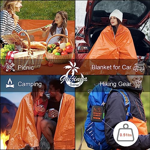 Guijinga Emergency Blankets for Survival, 2-Pack/4-Pack Space Blankets, Gigantic & Extremely Thick Mylar Blankets, Suitabl...