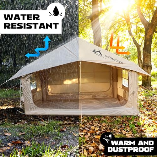 SENLEETO Inflatable Tents for Camping, Large Inflatable Camping Tent with Hand Pump, Easy Setup Tents for 2/4/6/8/10/12 Pe...