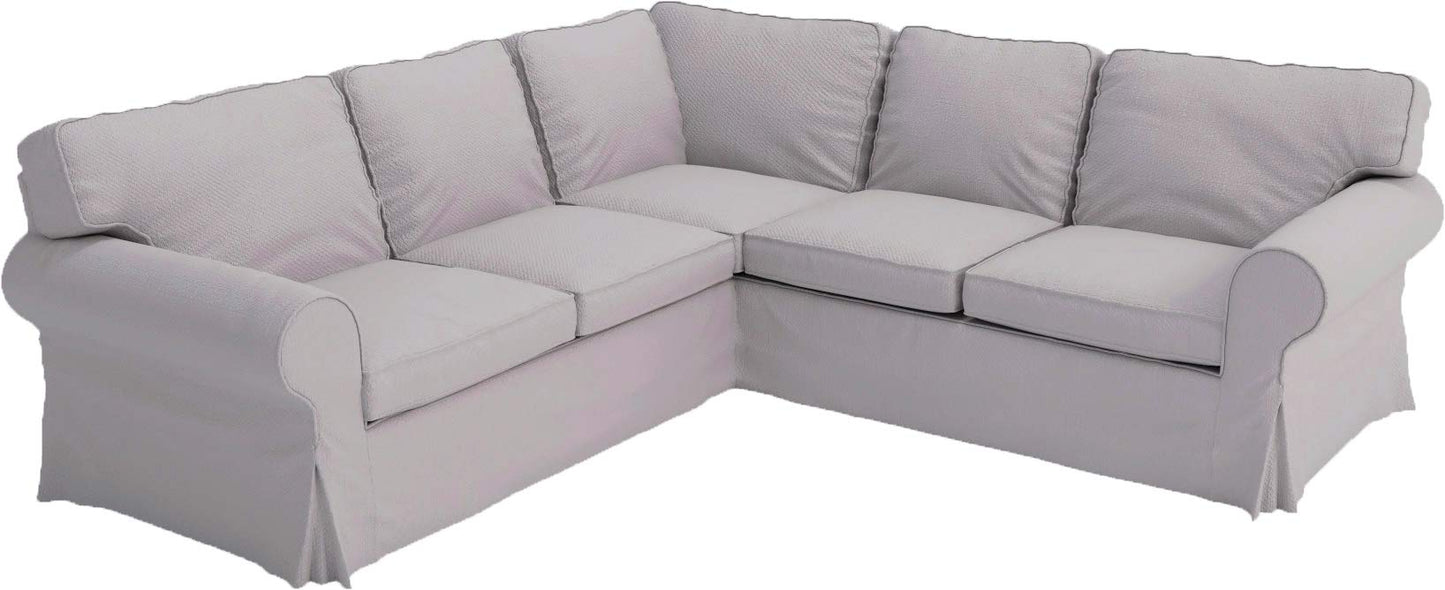 Heavy Duty Polyester Sofa Cover Only Replacement Compatible with IKEA Ektorp 3 Seat Sofa, Loveseat, Armchair, Sectional Corner, Chaise or Footstool Ektorp Slipcover (Light Gray Polyester 2+2)