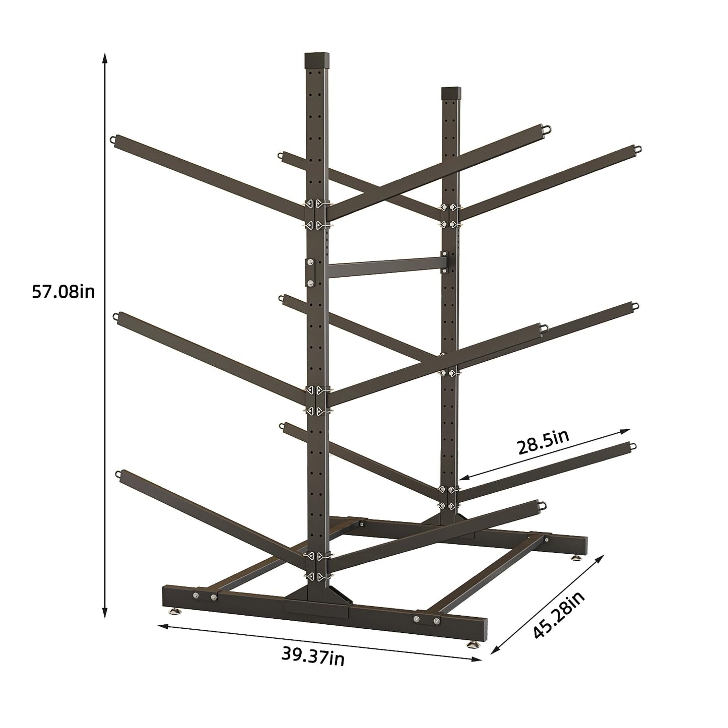 Kayak Storage Rack, Heavy-Duty Metal Kayak Storage Rack Adjustable Freestanding Kayak Stand, Canoe and Paddleboard Kayak Rack for Indoor & Outdoor Use (6 Layers)