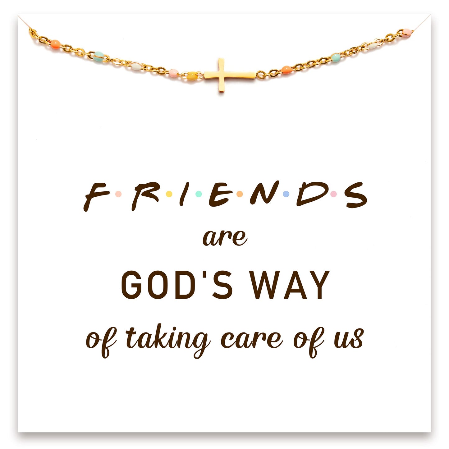 STORYJEWELLERY Friend Gifts for Women, Cross Bracelets for Bestie, Unique Birthday Gifts for Women Friendship, Friend Bracelet, Presents for Female Friends, Bff Jewelry