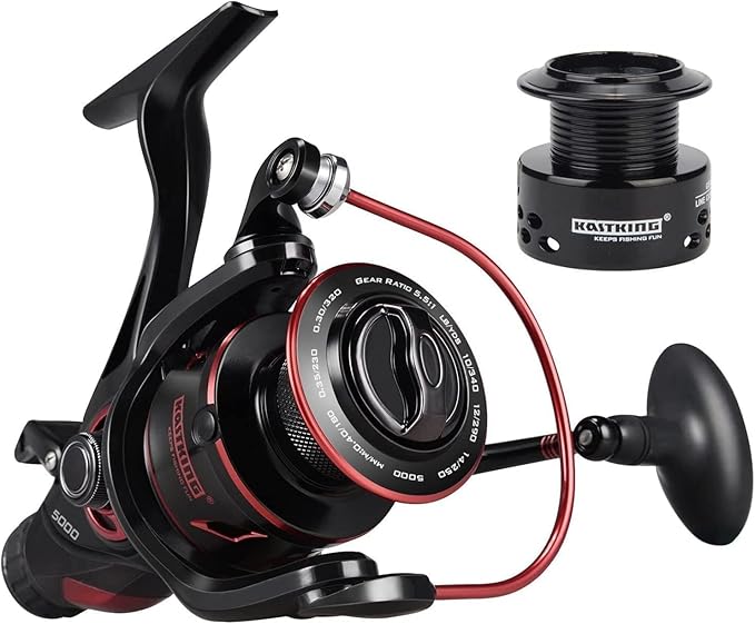 KastKing Sharky Baitfeeder III Spinning Reel 10+1 Shielded Stainless Steel BB - Carbon Fiber Drag for Live Liner Bait Fish...