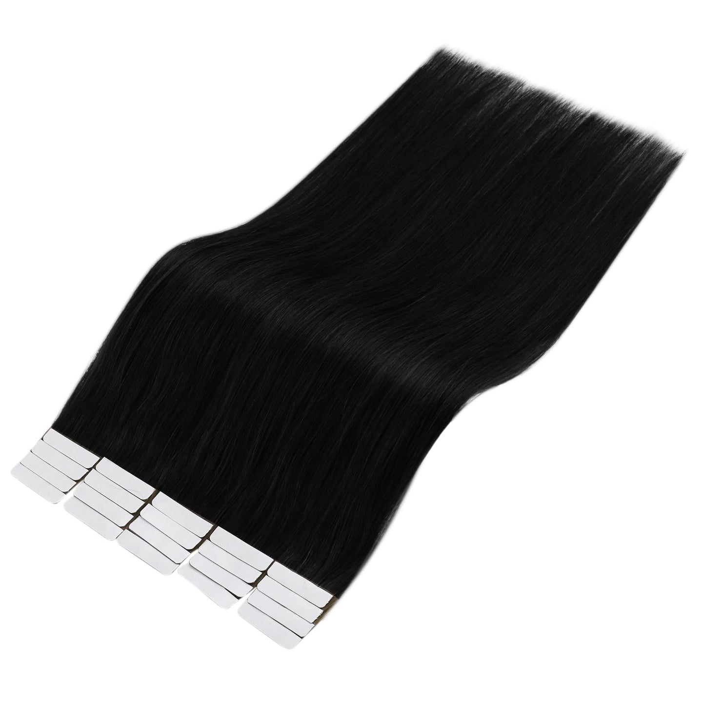 Full Shine Virgin Tape in Hair Extensions Color 1 Jet Black Tapes Extensions 14 Inch Remy Hair Extensions Tape in 25 Gram Double