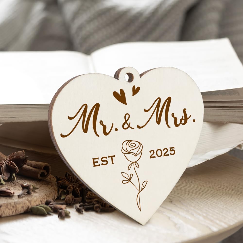 TiTkaiVi Rotating Wedding EST 2025 Picture Frame 4x6, Mr & Mrs Gifts, Bridal Shower & Engagement Gifts for Couples & Newlyweds