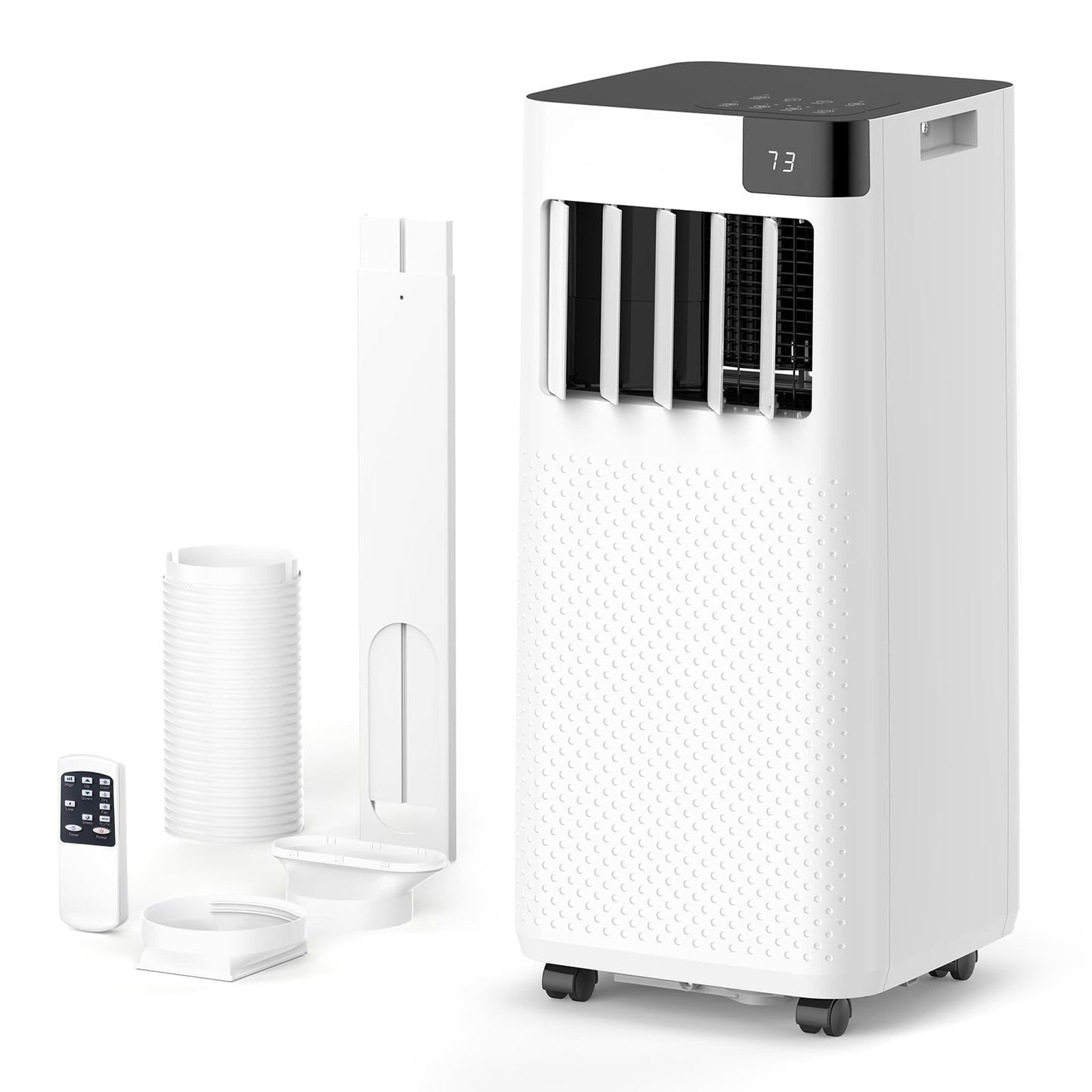 Electactic 8000 BTU Portable Air Conditioner, 4-in-1 Portable AC Unit with Cooling, Dehumidifier, Fan & Sleep Modes, Quiet Air Conditioner with 24H Timer, Remote Control & Installation Kit, White