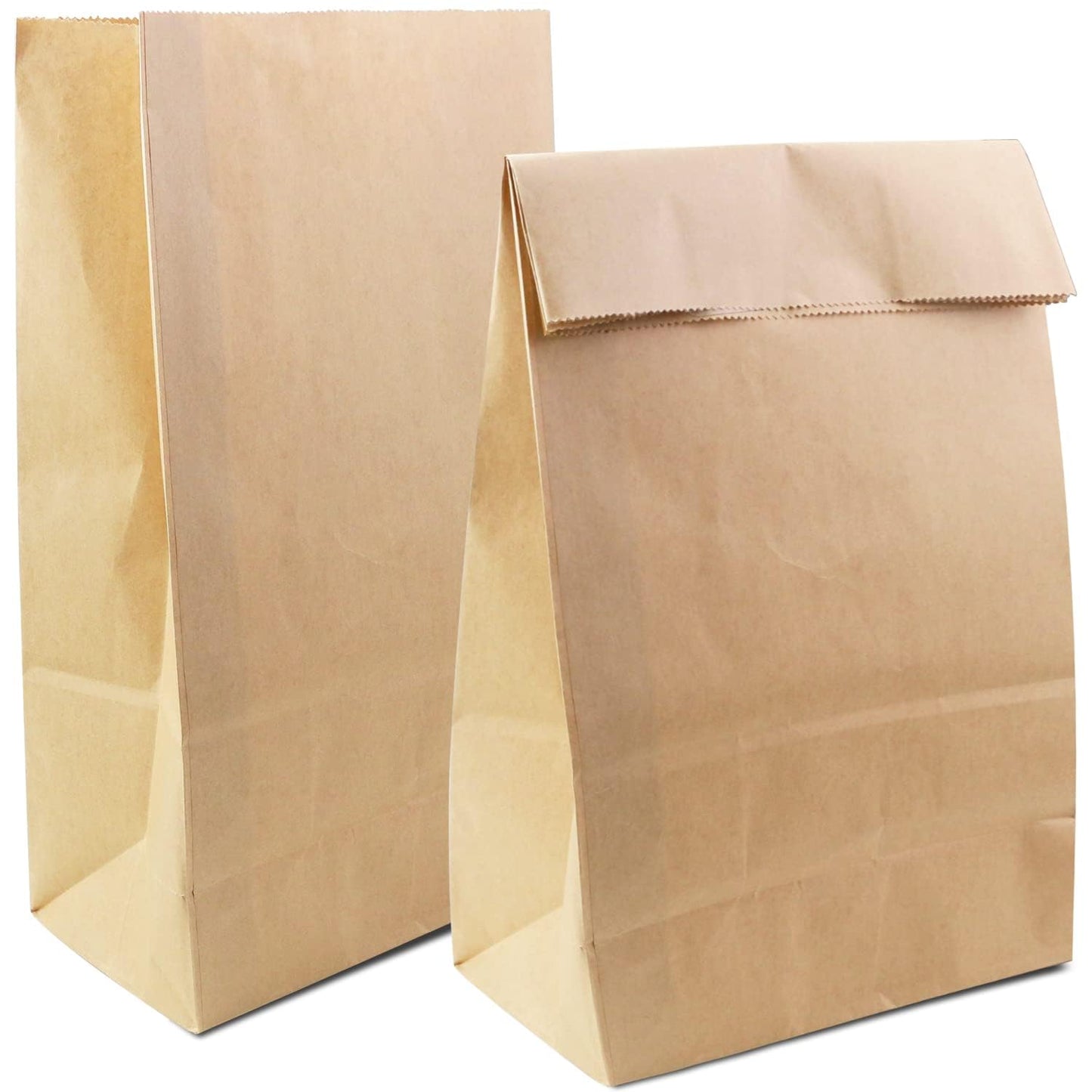 BadenBach 50 Pack 12 Lb Brown Paper Lunch Bags, 12.5" x 7" x 4.3" Large Bread Bags Bulk, Heavy Duty kraft Paper Sacks for Grocery Wrapping, Retail Shopping, Bakery, Party Favors