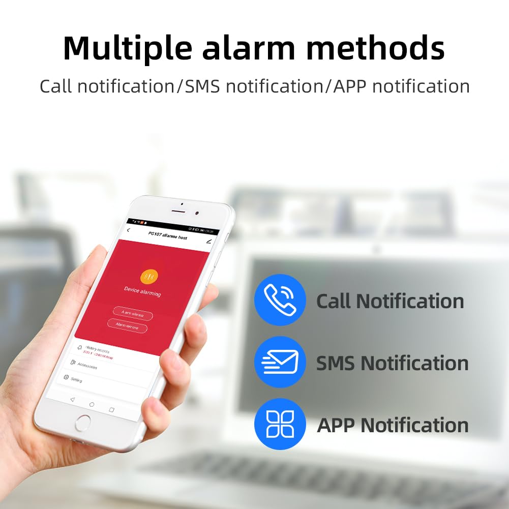 Ybj Wireless Home Alarm System, Diy Wifi Alarm System For Home Security With App Alert, 8-Piece-Kit (Motion Detector, Door Senso